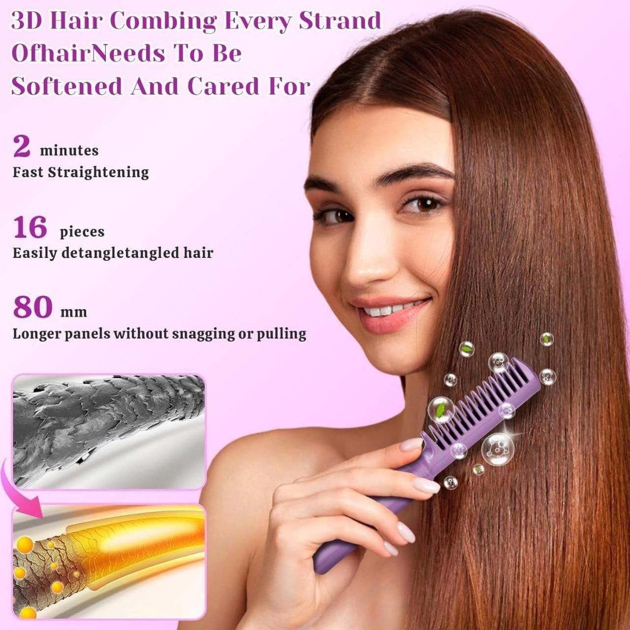 Cordless Mini Hair Straightener by Meneflix – Rechargeable Hot Comb for Travel